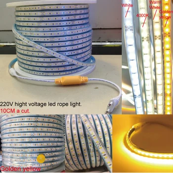 10cm o reducere de Exterior si de Interior Iluminat cu LED Flex LED-uri Lumina de Neon SMD2835 100leds/M-a CONDUS Coarda Lumina de tub rezistent la apa IP68 220V priza de putere