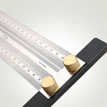 180-400mm prelucrarea Lemnului Scrib T-tip Riglă Gaura Trasare Conducător barat Instrument de Desen Linie de Marcare Ecartament DIY Instrument de Măsurare