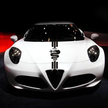 1buc noi pentru Alfa Romeo capota dungi de curse grafică autocolante, decalcomanii MiTo 147 156 159 166 Giulietta Stelvio Spider GT DA-892