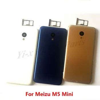 1buc pentru Meizu M5 mini Spate Capac Spate Baterie Usa de Locuințe Pentru MEIZU Meilan 5 cu Lentilă aparat de Fotografiat Flash și Butonul Lateral