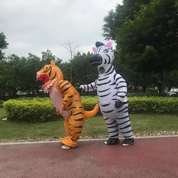 2020 Nou Gonflabile Costume Animale Tigru, Zebra Mascota Costum Petrecere, Joc de Rol Halloween, Crăciun Cosplay Costum de Bărbat Femeie