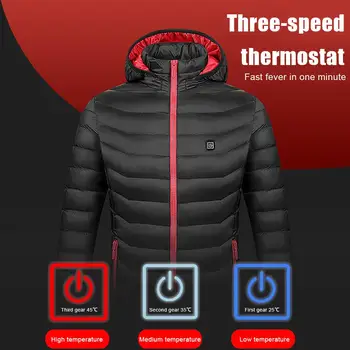 2020 Om Cald Femei Încălzit Bumbac Căptușit Jacheta de Încărcare USB Încălzit Rece-Dovada de Iarnă Termic Cald Sacou Negru Electric