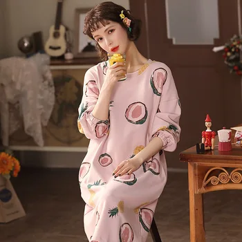 2020Spring și Toamna Noi Femei Cămașă de noapte cu Maneci Lungi Vrac cămașă de noapte de Servicii de Origine de Pijamale Sexy Femei Rochie de Noapte de Somn Topuri