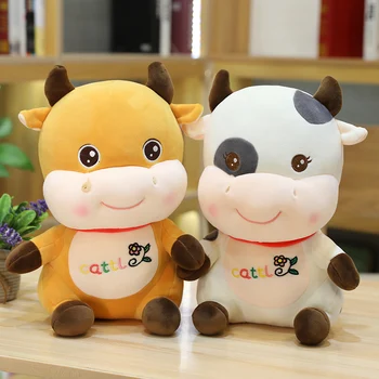 25cm Drăguț Bovine Jucării de Pluș Umplute Animale Minunate Plus Mascota Vaca Jucarii pentru Fete copii pentru Copii Cadouri