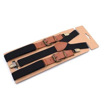 3 Clipuri Bărbați Femei Tricou Stai 2,5 cm pantaloni Pantaloni Clip-on Y-Spate Bretele din Piele Elastic Aliaj Metal de Cap Bretele Reglabile