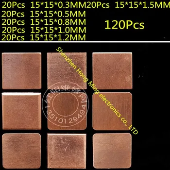 (30-120piece)15mm x 15mm Termic Conductiv Plăcuțe de Cupru Mat pentru Reparații PC-ul GPU-ului GBA CPU Memorie CIP IC