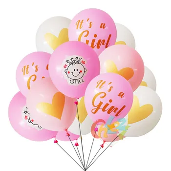 30pcs/lot 12 inch e baiat fata baloane latex este o fată Ziua de nastere Decoratiuni Partid oh baby inima Tipărite balon copil de dus