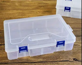 5pcs Ecologic din plastic transparent strat dublu 8 cutie goală nu introduce instrument cutie de depozitare accesorii bloc