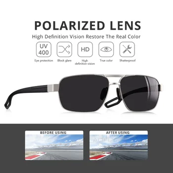 AOFLY DESIGN Polarizat ochelari de Soare Barbati Metal rama TR90 templu Bărbați Ochelari de Soare de Conducere Pătrat Nuante Gafas de sol hombres UV400