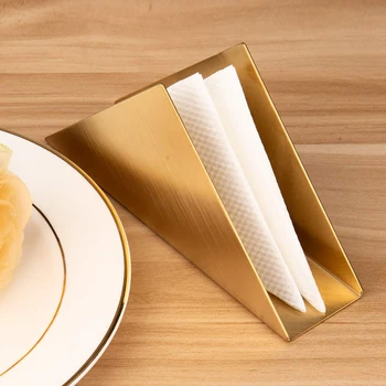 Aur Scaun din Oțel Inoxidabil Triunghi Suport de Șervețele pentru Restaurant Hotel Blat de masa Decor de Masă Foaia de Hârtie, stau, Cutii de Țesut caz