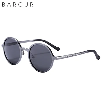 BARCUR Retro Ochelari de cal de sex Masculin Rotund ochelari de Soare Polarizat Brand de Lux pentru Bărbați Ochelari de Epocă Femei Ochelari de Soare UV400 Ochelari