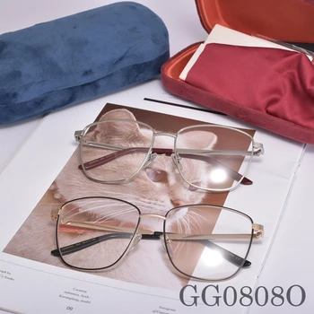Brandul Italian de ochelari din metal optice femei bărbați ochelari cadru GG0808O baza de Prescriptie medicala Ochelari cadru pentru femei barbati
