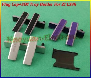 Clapa Set de Acoperire Pentru Sony Xperia Z1 L39h Cartelă SIM + Micro SD + USB Port Acoperi de Praf Plug Capac+SIM Tray Holder 4BUC/set