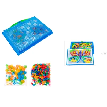 Copiii Ciuperci Unghiile Peg Puzzle Jigsaw Puzzle Creativ Mozaic Pegboardfree transport