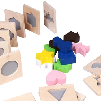 Copilul de Mână Creierul Potrivire Cunoaștere de Învățământ din lemn jucarie Montessori touch & ghici formă geometrică cutie de învățare timpurie pentru copii jucarii