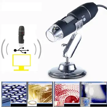 De vânzare la cald 500X/1000X/1600X 8 LED Digital Microscop USB placa de baza de reparații Lupa Electronice Stereo USB Endoscop cu Camera