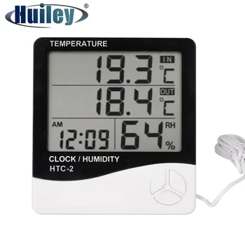Digital Termometru Higrometru Stația Meteo Temperatura Umiditate Tester Alarmă Ceas de Perete de Interior, de Exterior Senzor Sonda LCD