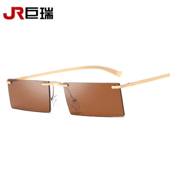 Doamnelor ochelari de soare 2018 produse trend moda dreptunghi mic fara rama ochelari de soare femei a crescut de aur oculos de sol feminino