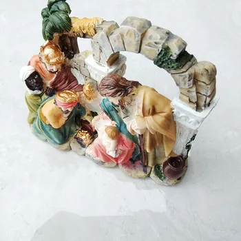 Dropshipping Sfânta Familie Figurine Creative Nașterii Iesle Statuie A Fecioarei Maria Polyresin Cadouri Catolică Sculptura Decor Acasă