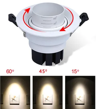 Estompat Încorporat Zoom Reflectoarelor 15-60 grade cob Lampă de Tavan 5W 7W 10W 15W 20W 30W peretele din Fundal cu LED downlight lumina de Interior