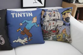 European de Desene animate perna Aventurile lui Tintin perna Lenjerie pernă Decor Acasă perna de pe canapea Perne decorative