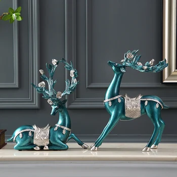 Europene Rășină Norocos Cerb Ornamente Acasă, Living, Masa de Figurine Meserii Pridvor TV Cabinet Mobilier Decorare de Cadouri de Nunta