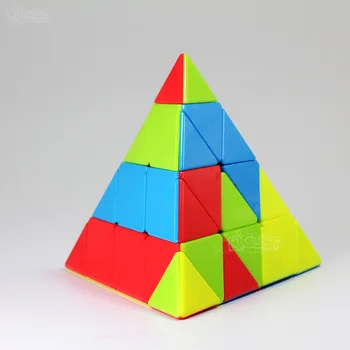 Fanxin Piramida, Cub 4x4 Pyraminxcubes 4x4x4 Cuburi Magice Viteza de Puzzle Stickerless Jucării Educative pentru Copii Cubo Magico