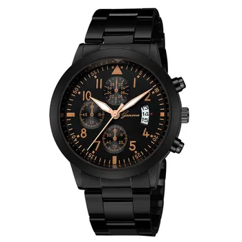 Geneva Bărbați Ceasuri de Lux, Ceasuri Barbati din Oțel Inoxidabil Negru Albastru Fata Cuarț Ceas Barbati Sport Ceasuri reloj hombre horloge heren