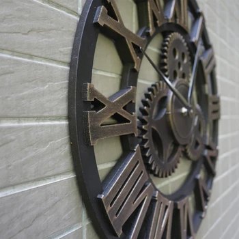 Handmade 3D Retro Ceas de Perete de Epocă de Lux de Viteze din Lemn Saat Ceas de Perete cu Cifre Romane de Design Pentru Acasă Decorare Camera de zi