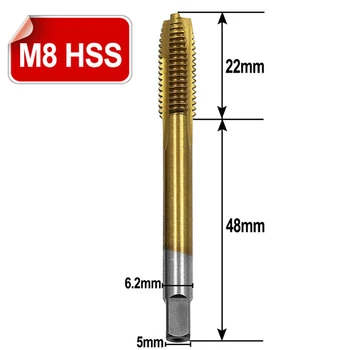 HSS M3 M4 M5 M6 M8 Titan Acoperit Mașină de Drept Cutat Filet Metric Plug Mână de Foraj de la Robinet Set Scule de Mână