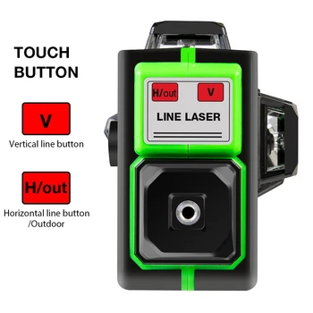Laser de Nivel 12 Linii 3D Auto-Nivelare 360 Cruce Orizontală Și Verticală foarte Puternic Green Laser Beam Linie