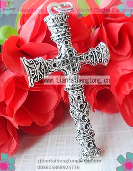 Livrare gratuita aliaj religioase cruce pandant/ antichități argint culoare cruce/ crucifix/ metal pandantiv cruce ofertă specială