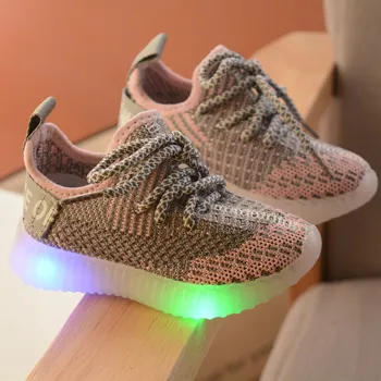 Lumina LED-uri Pantofi Copii Copii, Fete, Sport Casual iluminate Adidasi pentru Baieti de Bebelus Luminoase, Mesh-Aer Tricotat Student
