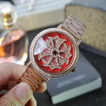 Mashali Femei Brand Ceas din Oțel Inoxidabil Ceasuri Strălucitoare Doamna Rotație Rochie Ceas de mână Ceasuri Lady Ceasuri cel mai bun cadou