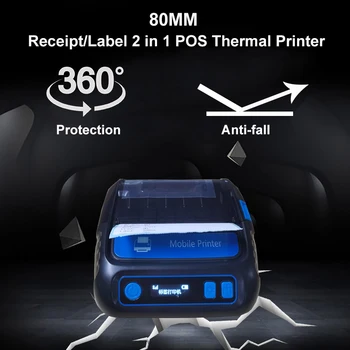 Mini-Imprimantă Termică 3inch 2 in 1 Imprimantă Portabilă 80mm primirea 80mm Bluetooth sistem pos Mașină de Imprimare Comerciale