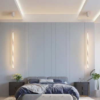 Noi Moderne luminile led pentru camera de zi dormitor Noptieră hanglamp alb/Negru agățat lumini corpuri lampara colgante