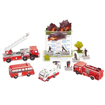 Puzzle tridimensional 3D Simulare de Incendiu Camion de Model DIY Kit de Carton Clădirea de Asamblare Jucarii Educative pentru Copii Cadouri