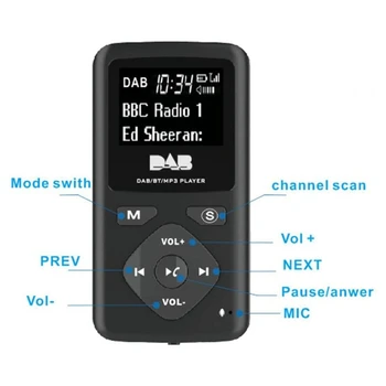 Radio Dab DAB/DAB Radio Digital cu Bluetooth 4.0 Personale de Buzunar FM Mini Radio Portabil Casti MP3 Micro-USB pentru Acasă