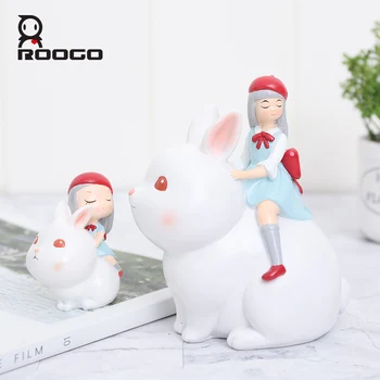Roogo Fata De Vis Miniaturi Pentru Mini-Grădini Rășină Figurine Pentru Decorarea Acasă Creative Accesorii Decorative Drăguț Decor Cameră