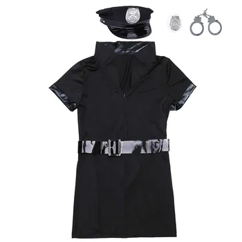 Sexy Femeie Polițist, Ofițer De Poliție În Uniformă Polițiste Costum De Halloween Pentru Adulti Femei De Poliție Cosplay Rochie Fancy