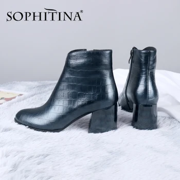 SOPHITINA Elegante, Cizme Femei piele de Aligator Model de Înaltă Calitate Piele de Oaie Convenabil de închidere cu Fermoar Glezna Pantofi Cizme Confortabile PC678