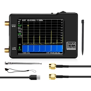 TinySA Analizor de Spectru,100KHz To960MHz MF/HF/VHF UHF Intrare,Generator de Semnal cu 2.8 Inch Ecran de Contact a Bateriei