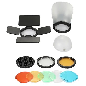 TRIOPO Magnetic Cap Rotund Flash Kit de Accesorii Usa de Hambar Filtru de Culoare Reflector Fagure de miere Difuzor Pentru Godox V1 TRIOPO R1 F1-200