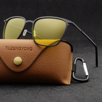 TUZENGYONG NOU Brand de Moda Bărbați ochelari de Soare Polarizat Pătrat Cadru Metalic de sex Masculin Ochelari de Soare de Pescuit de Conducere UV400 Ochelari de protecție