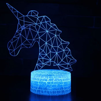 Unicorn Lampa de Noapte Romantica de lumină LED-uri Lampa de Masa 3D LED Noapte Lumină de Control de la Distanță Pentru Copii Cadou de Crăciun de Decorare Casa D30